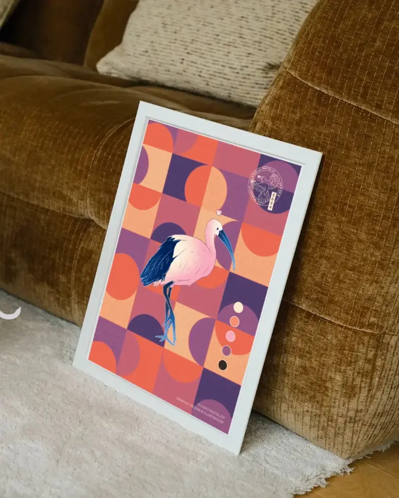 "Sacred Ibis" Poster - 70s Pattern
