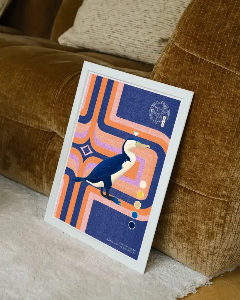 Affiche "Grand Cormoran" motif des années 70