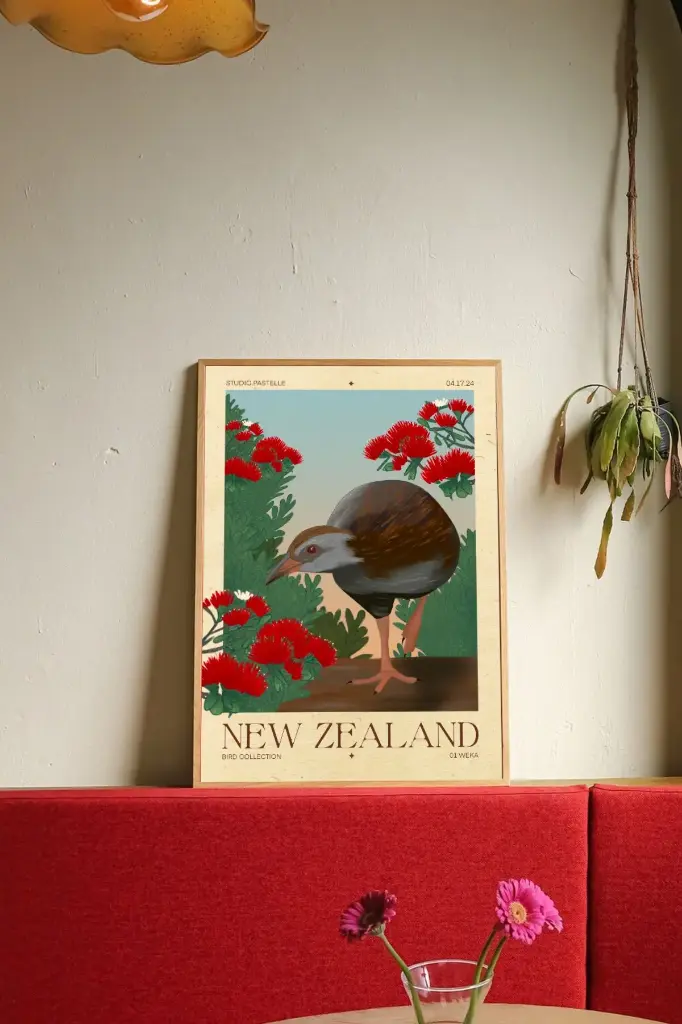 Affiche "Weka" Bird collection Nouvelle Zélande