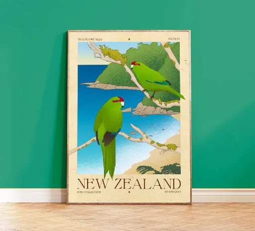 "Kakariki" Poster - Bird Collection New Zealand
